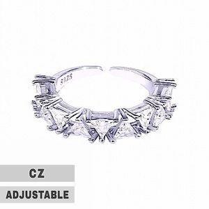 ⚜️[𝟯𝟬%𝗢𝗙𝗙|𝗯𝘂𝗻𝗱𝗹𝗲𝘀 𝟯+]⚜️CZ Silver Thick Adjustable Ring NEW